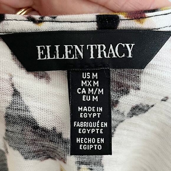 Ellen Tracy Women's Cold Shoulder Top M Geometric Print Short Sleeve Blouse NWT - Picture 7 of 11